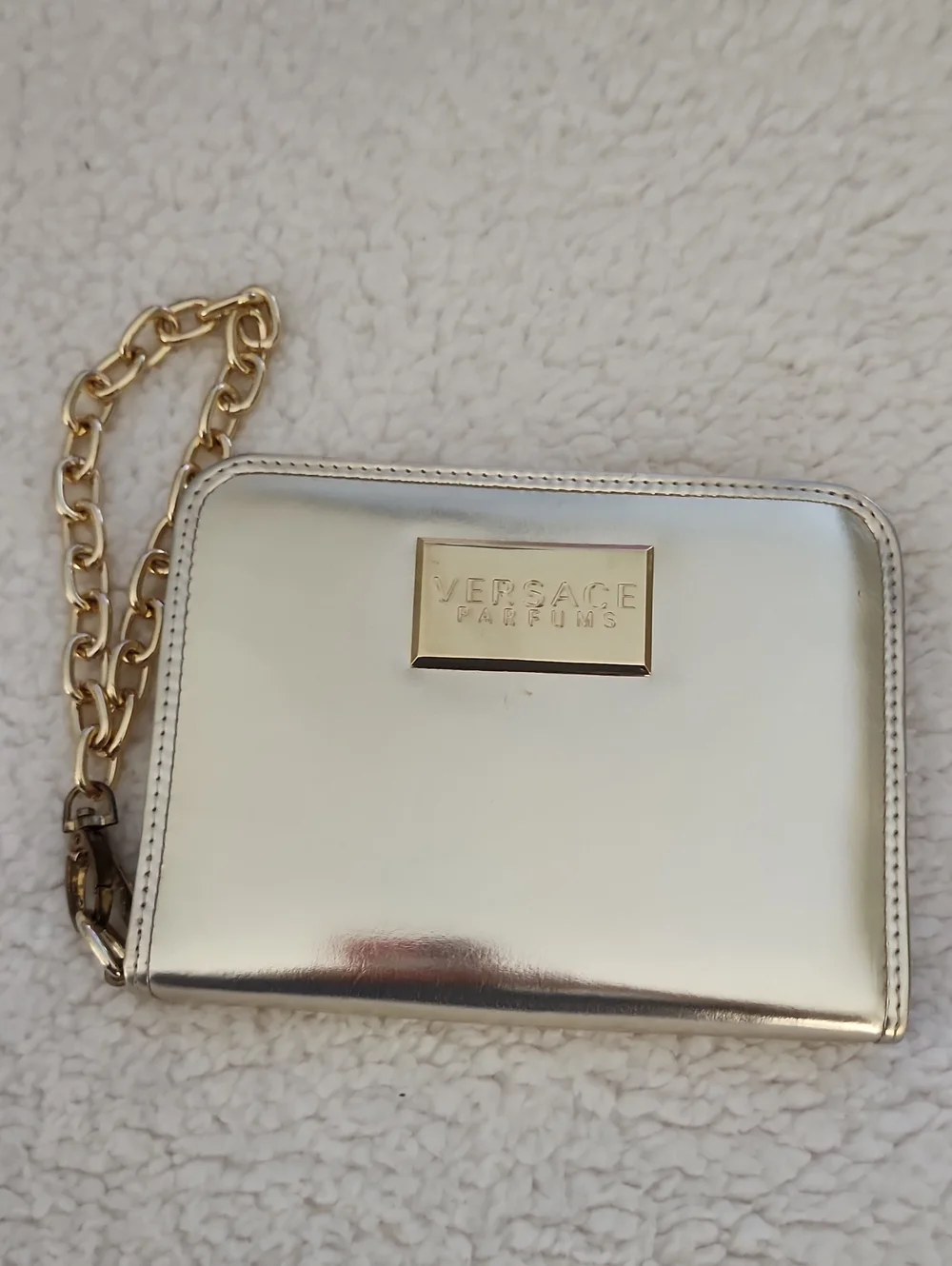 Versace Metallic Gold Chain Wristlet